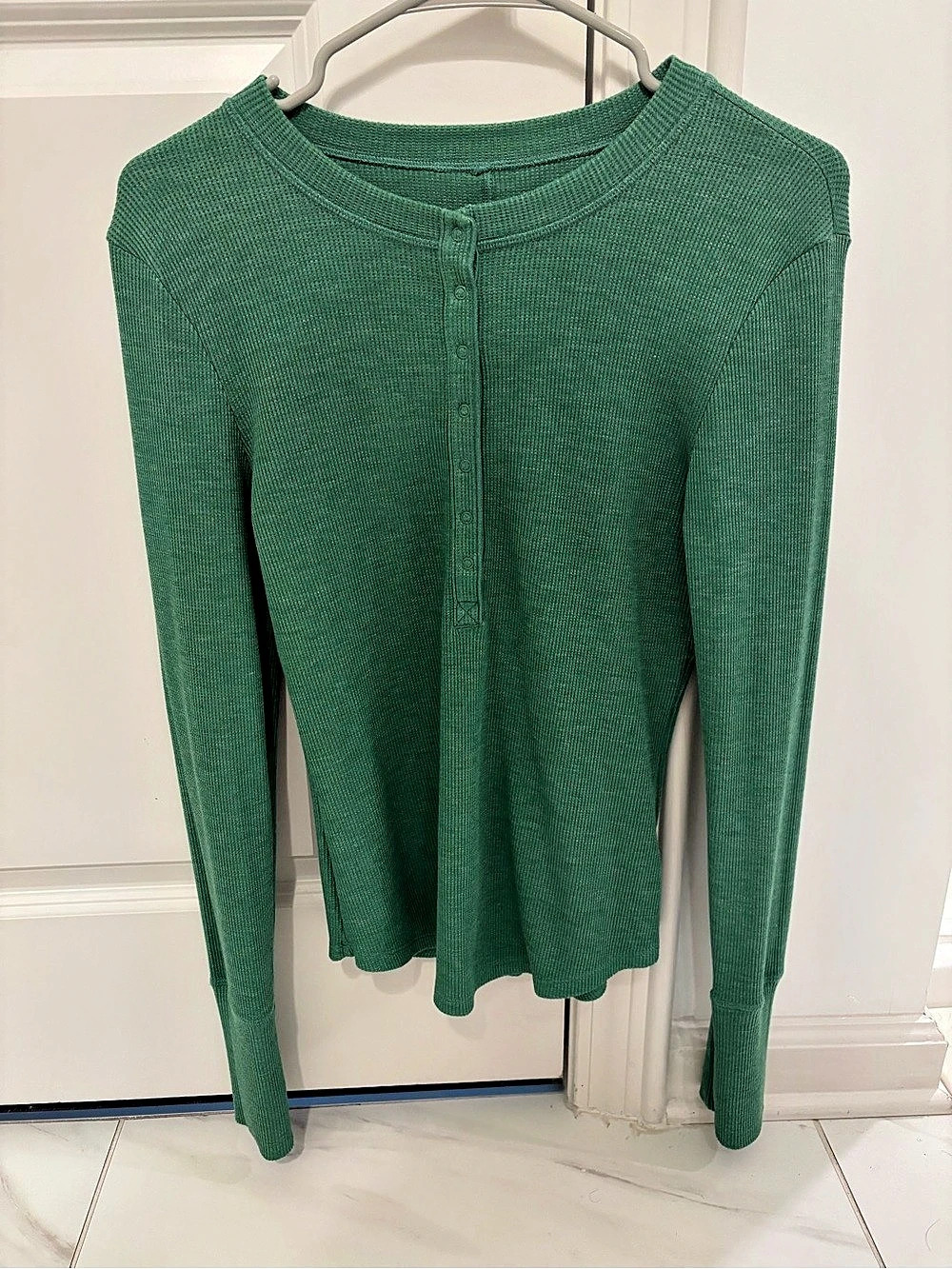American Eagle Ribbed Crew Neck Sweater Green Size Medium Like New